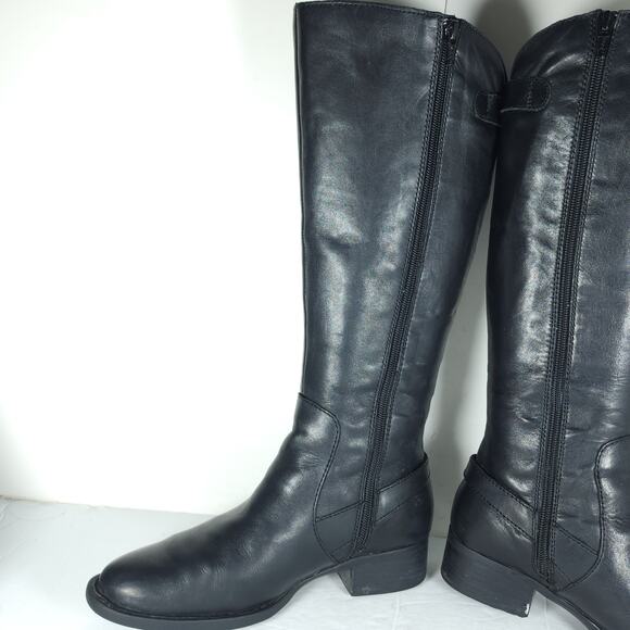 Born Women's US7,5M Leather Side Zip Wide Calf Equestrian Riding Boots - Picture 5 of 16